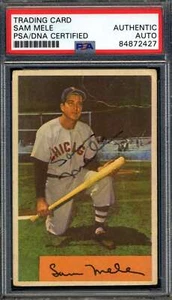 Sam Mele PSA DNA Signed 1954 Bowman Autograph - Picture 1 of 1
