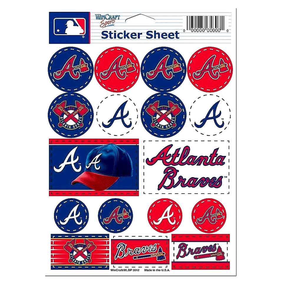 Atlanta Braves MLB Vinyl Die-Cut Sticker Set / Decal Sheet *Free Shipping - Image 1 of 1