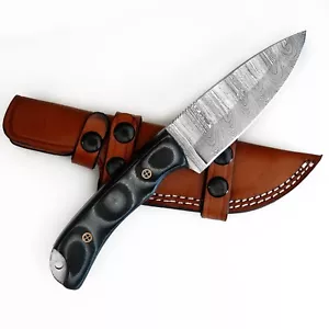 9.6" CUSTOM HANDMADE DAMASCUS MICARTA HANDLE KNIFE WITH MOSAIC PIN A002 - Picture 1 of 5