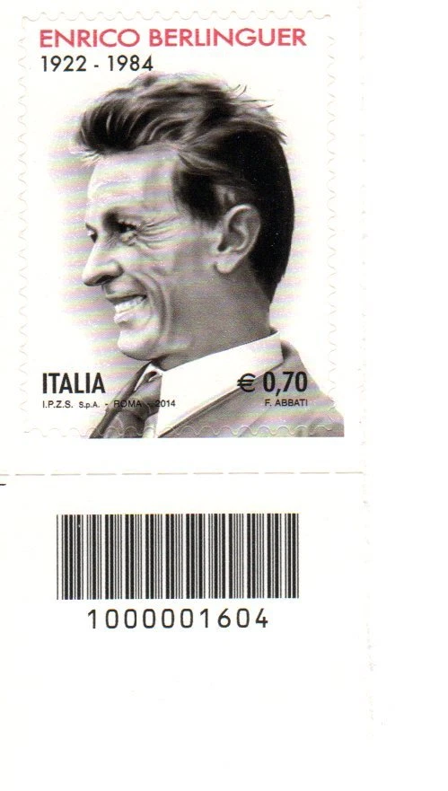 Italia 2014  Enrico Berlinguer Codice a barre  - Immagine 1 di 1