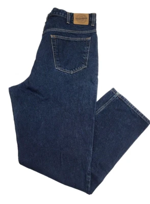 Pantalones de mezclilla vintage Roundtree & Yorke calce suelto azul lavado oscuro para hombre 38x36 Foto 1 de 4