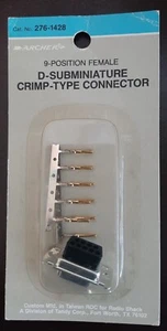 Vintage Archer 276-1428 D-Subminiature Crimp-Type Connector 9 Position FemaleNOS - Picture 1 of 3