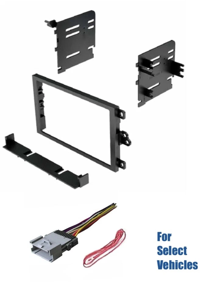 Kit de tablero de instalación de radio estéreo para automóvil 2 Din + arnés de cables para algunos GM Chevrolet GMC Foto 1 de 1