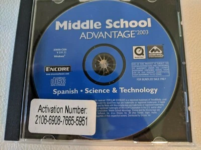 MIDDLE SCHOOL ADVANTAGE 2003 - Spanish -  Science - Technology CD - Image 1 of 3