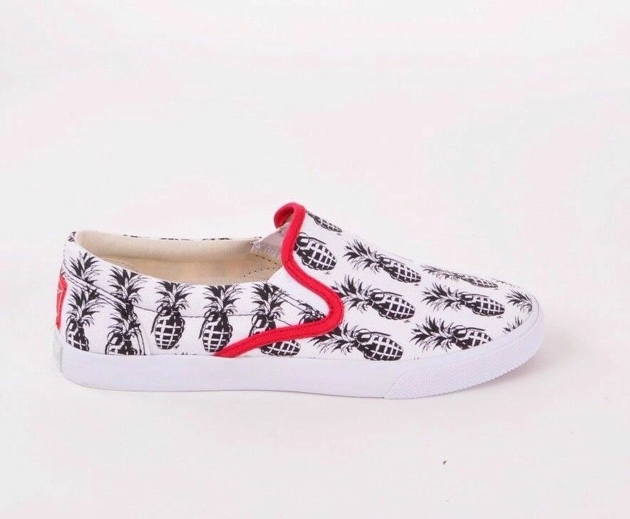 2015 nuevo en caja pies de cubo para mujer Pinappleade techo bajo lona sin cordones $68 5 blanco negro   Foto 1 de 1