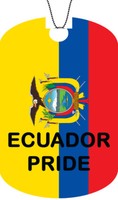 ECUADOR Holographic Flag Dog Tag Necklace ECUADOR Holographic Flag Dog Tag Necklace