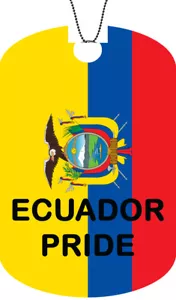 ECUADOR flag Adult Dog Car Tag Chain Necklace PRIDE Version - Picture 1 of 1