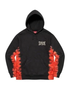 Supreme Bleached Hooded Sweatshirt Hoodie | Size XXL | Black Red Orange NWT! 🔥 - Picture 1 of 12