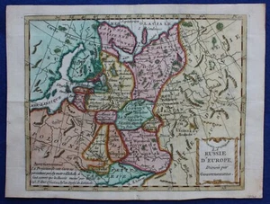 RUSSIA, STATI BALTICI, BIELORUSSIA, carta antica originale, Joseph de la Porte, c.1781 - Foto 1 di 4
