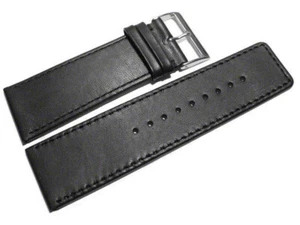 Uhrenarmband Leder glatt schwarz 30mm 32mm 34mm 36mm 38mm 40mm - Bild 1 von 2
