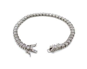 Epiphany Sterling Silver Platinum Clad Diamonique Bracelet. 7-1/4"