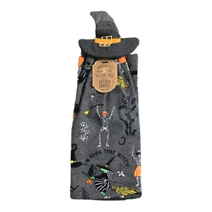 NEW Set of 2 Kitchen Towels Witch Halloween 100% Cotton ENVOGUE  - Picture 1 of 10