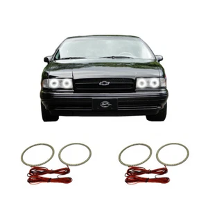 Bright White LED Headlight Halo Ring Kit for Chevrolet Impala 91-96 - Foto 1 di 3