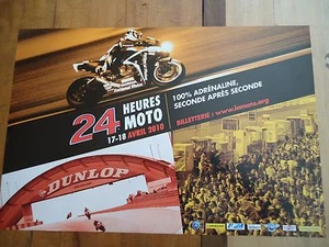 POSTER OFFICIEL ** 24 HEURES DU MANS 2010 MOTOS ** AFFICHE ACO MOTO LE MOTORBIKE - Picture 1 of 3