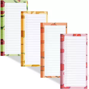 4Magnetic Notepads for Refrigerator Grocery List Magnet Pad for Fridge Magnetic - Picture 1 of 12
