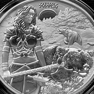 2024 Germania VALCHIRIE SOLUTIG 1 oz moneta d'argento FDC con certificato di autenticità 25k conio - Foto 1 di 10