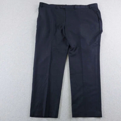 Lauren Ralph Lauren Pants Mens 44X30 Navy Blue Check Wool Flat Front Dress Pant - Image 1 of 4