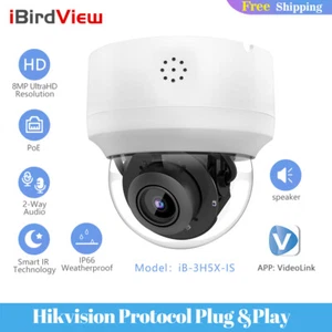 Hikvision Compatible 8MP 4K Mini POE IP IR Dome Camera PTZ 5X Zoom Two-Way Audio - Picture 1 of 22