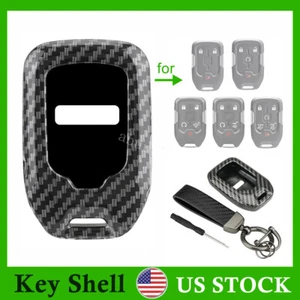 Para Chevy Silverado GMC Yukon Mando a Distancia Llavero Fibra de Carbono Estuche Cubierta + Llavero - Imagen 1 de 13