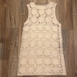 Zara Womens Limited Edition Shift Dress Beige Floral Short Sleeveless Boho S - Picture 1 of 6