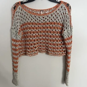 Free People Rolling in the Deep Pullover Cropped Maglione a Righe Donna Medium - Foto 1 di 7