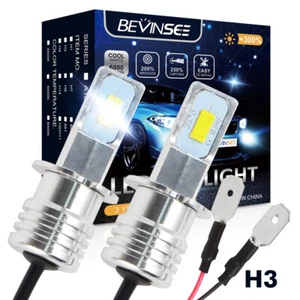 For Lexus SC430 2002-2010 H3 LED Fog Light Bulbs Conversion 6000K 3000LM White - Picture 1 of 8
