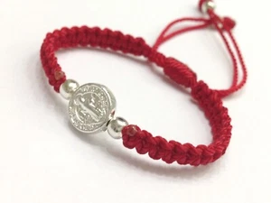 St. Benedict bracelet evil eye protects the hand-woven with red thread. macrame - Picture 1 of 14