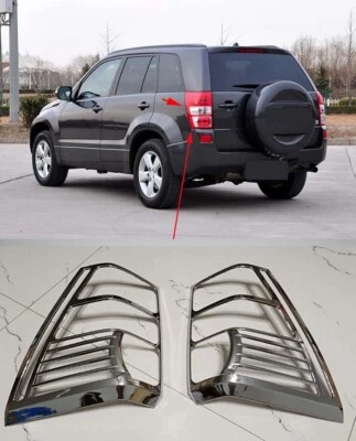 Cubierta de lámpara de luz trasera cromada para 06-13 SUZUKI GRAND VITARA 2 piezas Foto 1 de 4