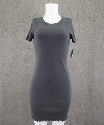 Vestido Camiseta para Mujer Melrose and Market M Negro Noche Acanalado Tejido #4612 Foto 1 de 4