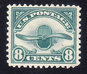 US Scott C4 old 8c Wooden Propeller second issue air mail stamp M/H/OG/VF - Picture 1 of 1
