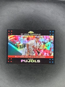 Guante dorado Topps 2007 cromado Albert Pujols #265 refractor - Imagen 1 de 2