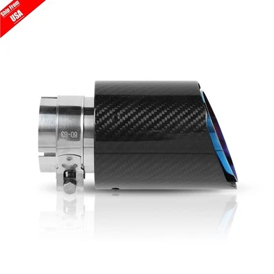 Punta de escape de acero inoxidable quemada de fibra de carbono para Audi A3 A4 A5 S5 de 2,5" ID a 3,5" OD Foto 1 de 4