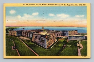 Vintage Linen Postcard Castillo De San Marcos St. Augustine FL 1672-1756 - Picture 1 of 2