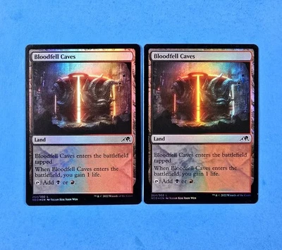 2x Bloodfell Caves Kamigawa Neon Dynasty 2022 NEO Mtg Magic Card Land 264 Foil - Image 1 of 2