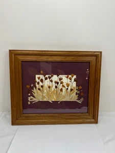 Framed Signed Dried Pressed Flower Art Signed by Artist - Picture 1 of 7