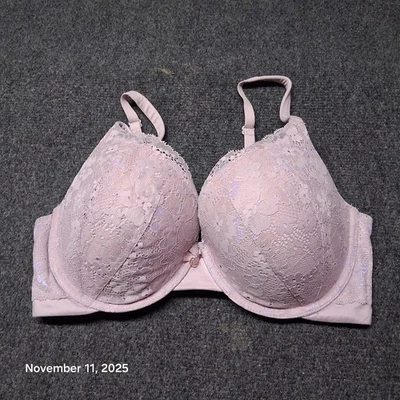 Sutiã de renda Body by Victoria Secret formato perfeito tamanho 34DD roxo com laço - Imagem 1 de 4