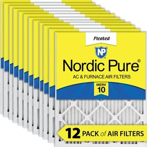 12x12x1 (11_3/4x11_3/4) Pleated MERV 10 Air Filters 12 Pack - Picture 1 of 7