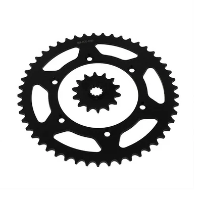 Piñón negro delantero de 14 dientes y trasero de 49 dientes para Suzuki RMX250 1990-1998 Foto 1 de 4