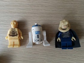 Bib Fortuna With Cape, R2-D2 and C-3PO Minifigures From Lego 4475