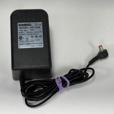 Casio Power Adapter AD-12UL TC1 12v 1500mA Red Tip Class 2 OEM Original Genuine - Image 1 of 4
