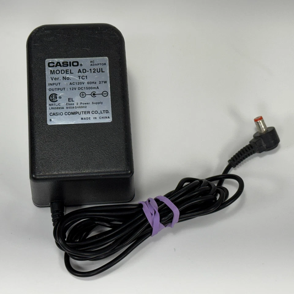 Casio Power Adapter AD-12UL TC1 12v 1500mA Red Tip Class 2 OEM Original Genuine - Image 1 of 4