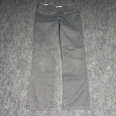 Billabong Women's Gray Pinstripe Flare Leg Pants Size 32 Casual Career - Image 1 of 4