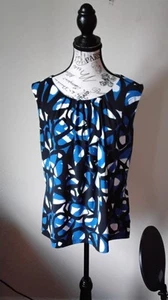 Camiseta sin mangas Calvin Klein talla XL negra azul blanca abstracta excelente estado... - Imagen 1 de 7