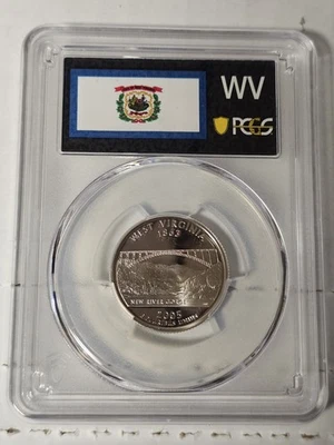 2005 S 25C Silver West Virginia Quarter PCGS PR70DCAM - Image 1 of 2