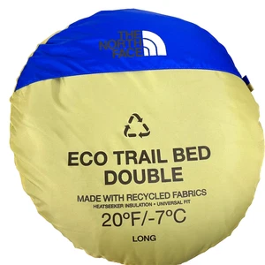 The North Face Eco Trail Double 2 Person 20F / -7C Sleeping Bag Right/Long- Blue - Picture 1 of 6