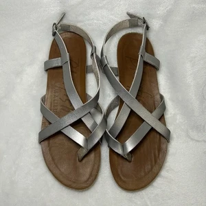 Blowfish Malibu Granola Fisherman Sandals 8 Silver - Picture 1 of 3