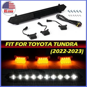 FRONT GRILL LIGHT BAR 3 Amber For Sequoia For Tundra For PRO 2022 2023 2024 US - Picture 1 of 15