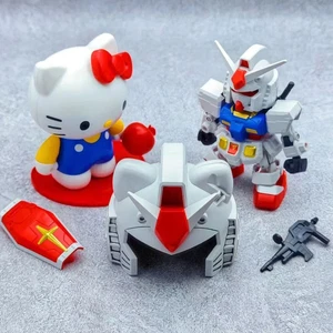 Hello Kitty RX-78-2SD Conjunto Modelo Figura Muñeca Estatua Decoración Bloques Juguete Gi - Imagen 1 de 5