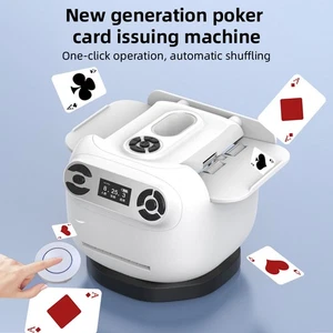 Automatic Card Shuffler Dealer 360° Rotating Programmable Rechargeable HLF - Photo 1/12