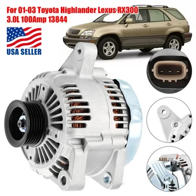 Alternator Fits Lexus RX300 1999-03 Toyota Highlander 01-03 V6 3.0L 12V 120A —— Foto 1 de 4